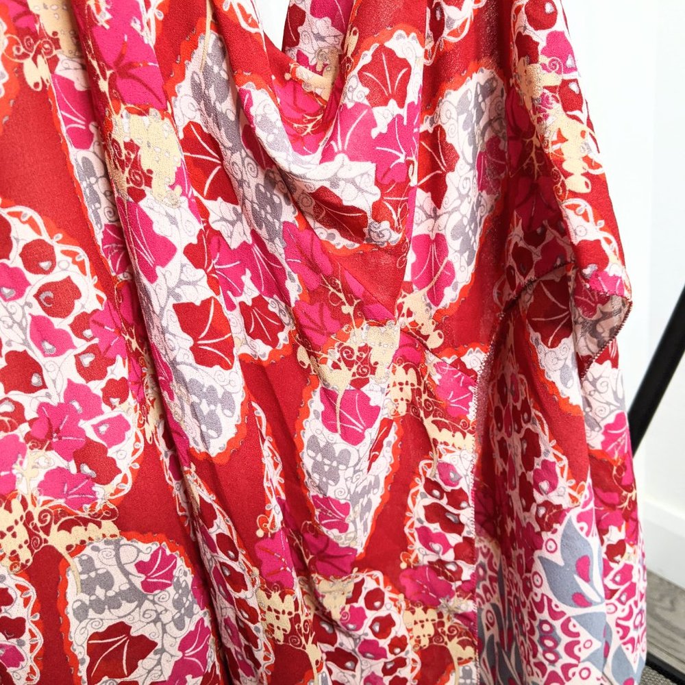 Chelsea & Violet Red Floral Puff Sleeve Maxi Dress - Picture 10 of 11